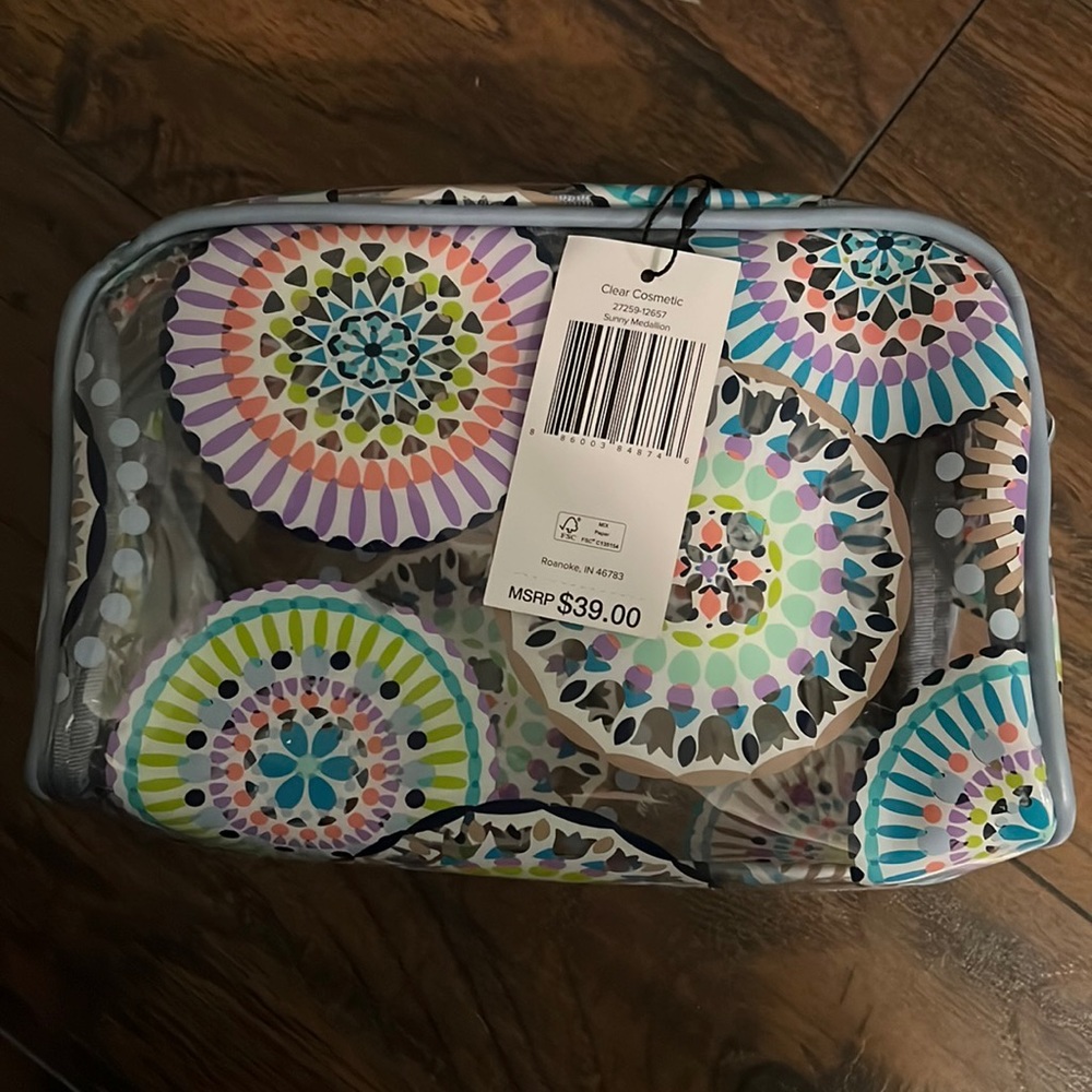 Vera Bradley Clear Cosmetic in Sunny Medallion